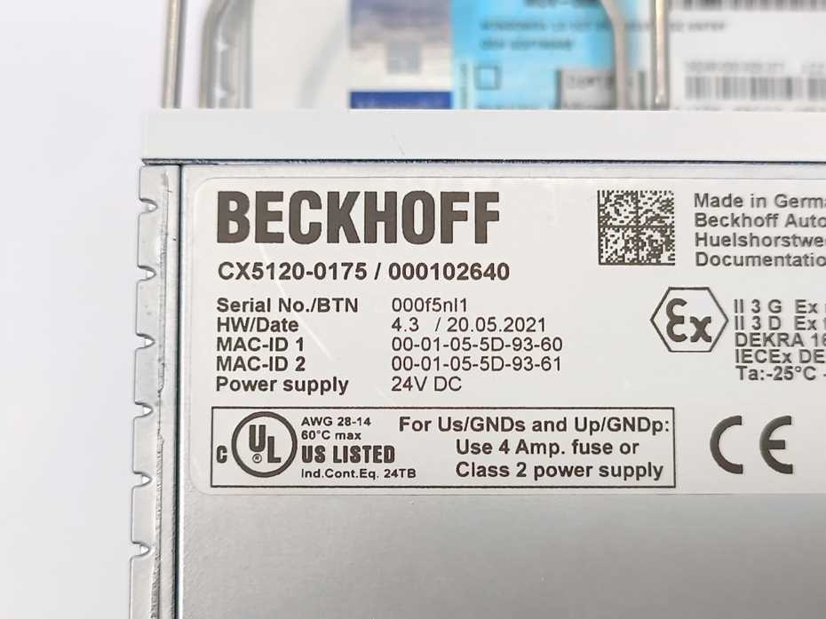 Beckhoff CX5120-0175 000102640  Embedded PC 000f5nl1