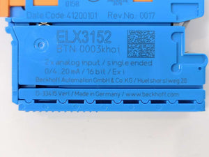 Beckhoff ELX3152 EtherCAT Terminal-channel analog input, 0/4…20 mA, 16 bit