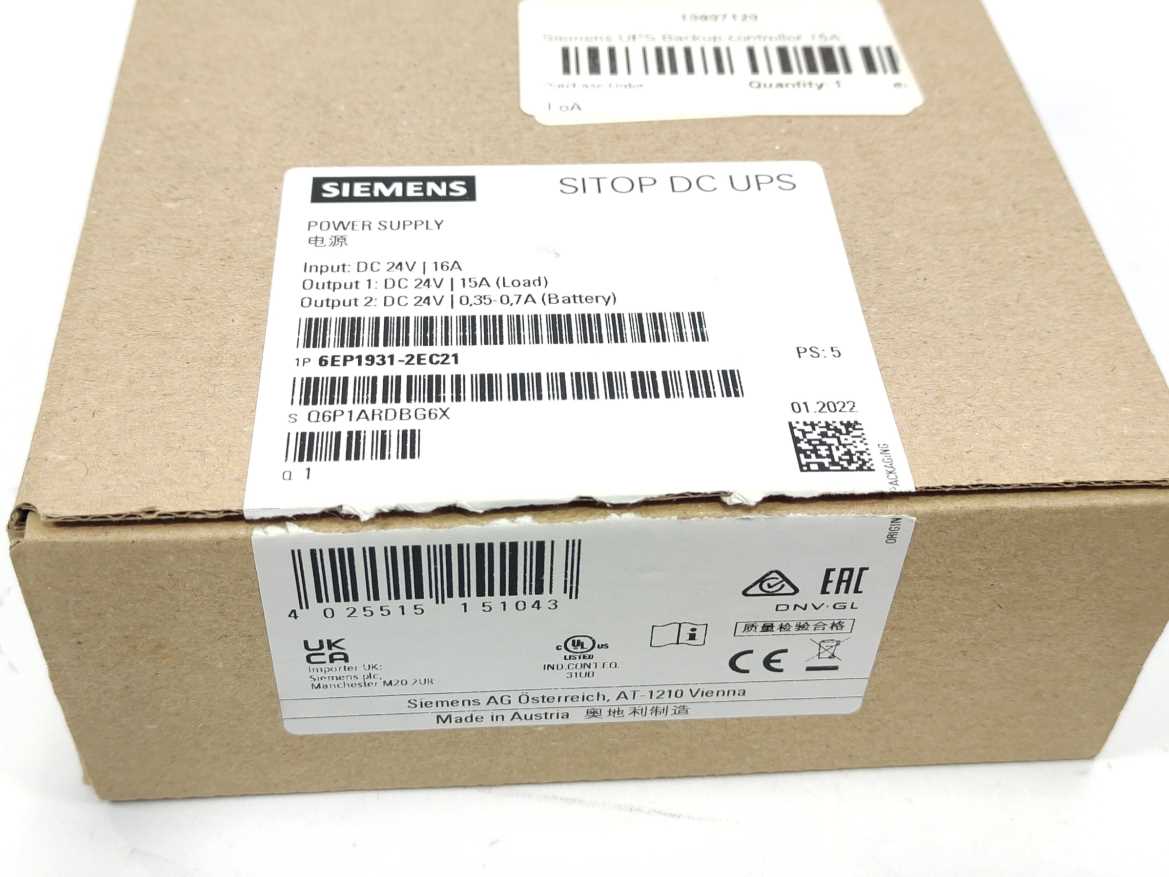 Siemens 6EP1931-2EC21 DC-USV-Modul 15 Power Supply