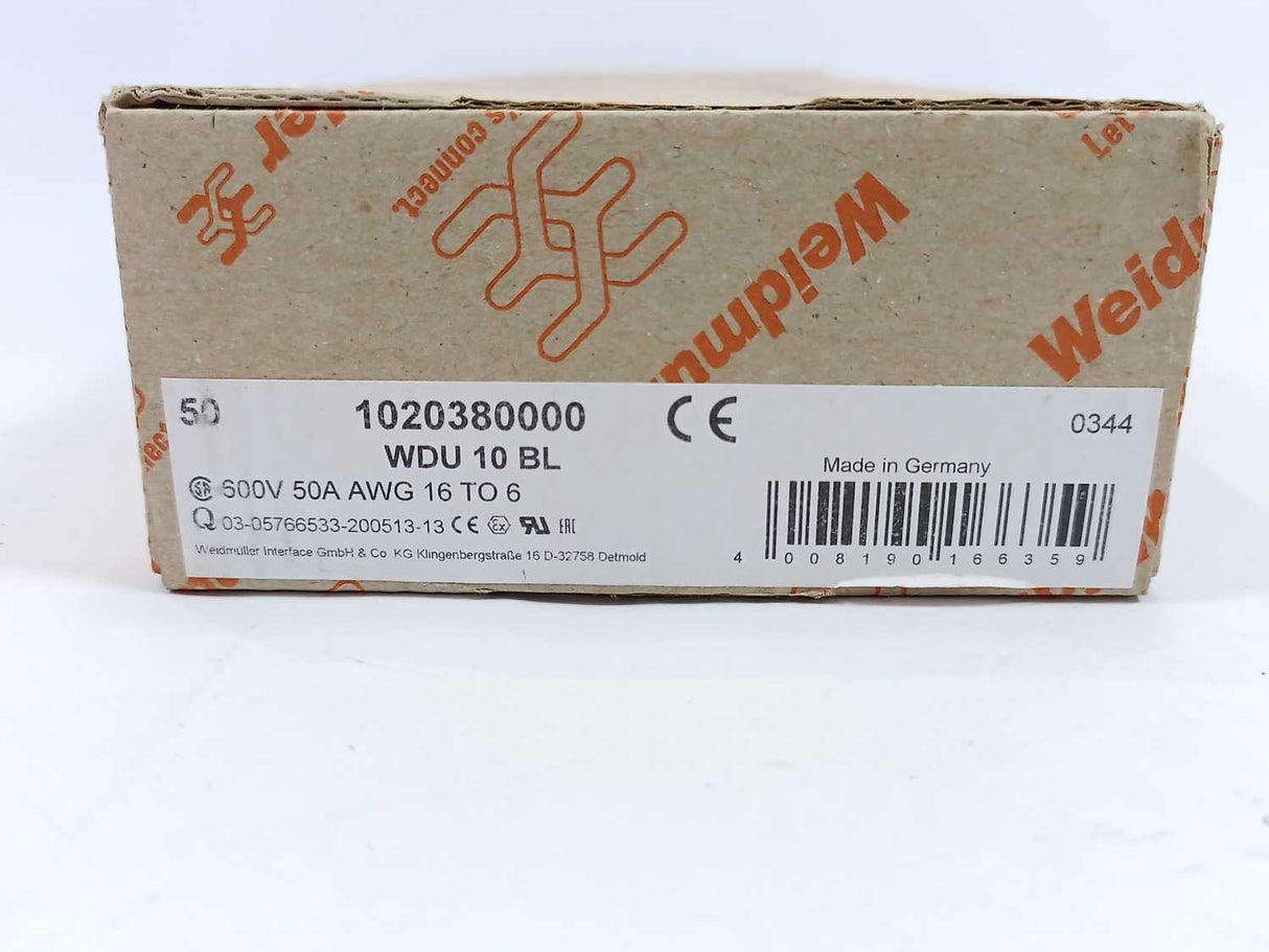 Weidmüller 1020380000 WDU 10 BL  Feed-through terminal, Screw connection
