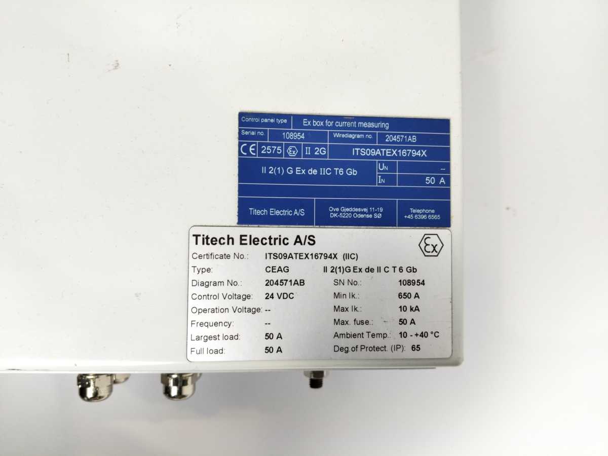 Titech Electic 204571AB CEAG, ITS09ATEX16794X, 24VDC, 50A, 10kA