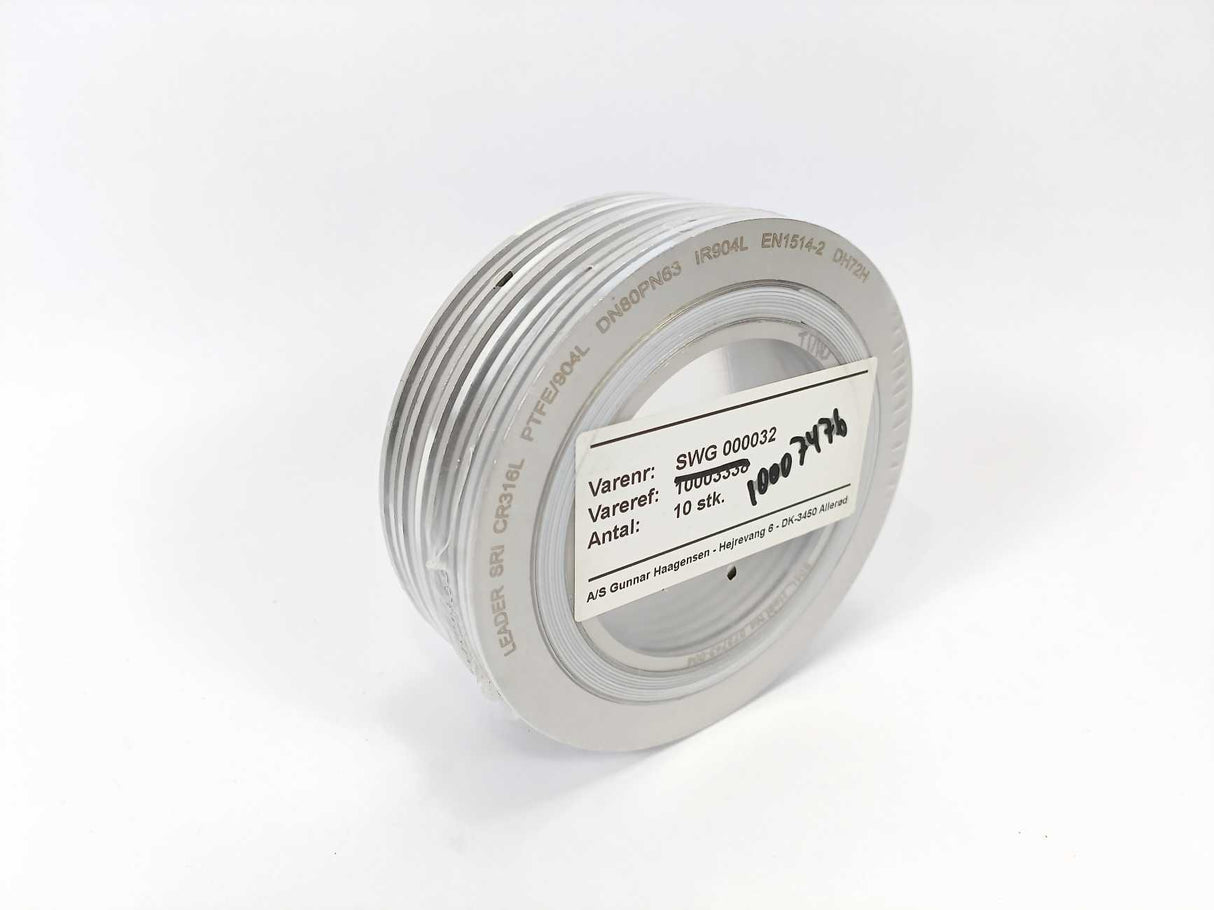 LEADER SRI CR316L PTFE/904L DN80PN63 DH72H Spiral Wound Gasket 10 Pcs.