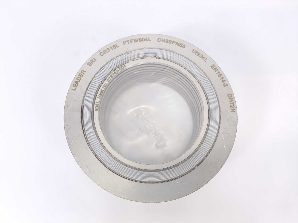 LEADER SRI CR316L PTFE/904L DN80PN63 DH72H Spiral Wound Gasket 10 Pcs.