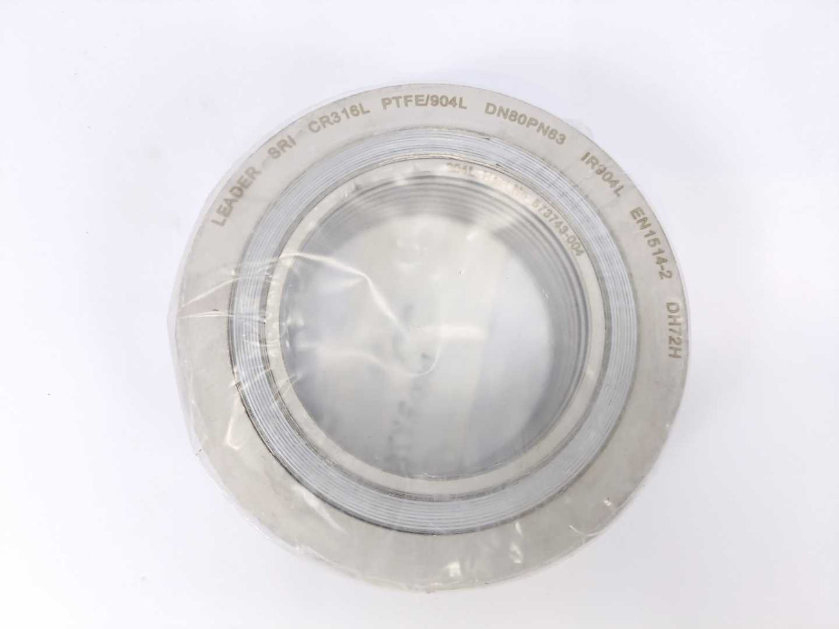 LEADER SRI CR316L PTFE/904L DN80PN63 DH72H Spiral Wound Gasket 8 Pcs.