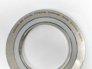 LEADER SRI CR316L PTFE/316L DN80PN63 DH57H Spiral Wound Gasket 6 Pcs.