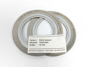 LEADER SRI CR316L PTFE/316L DN80PN10-40 DH51H Spiral Wound Gasket 2 Pcs.