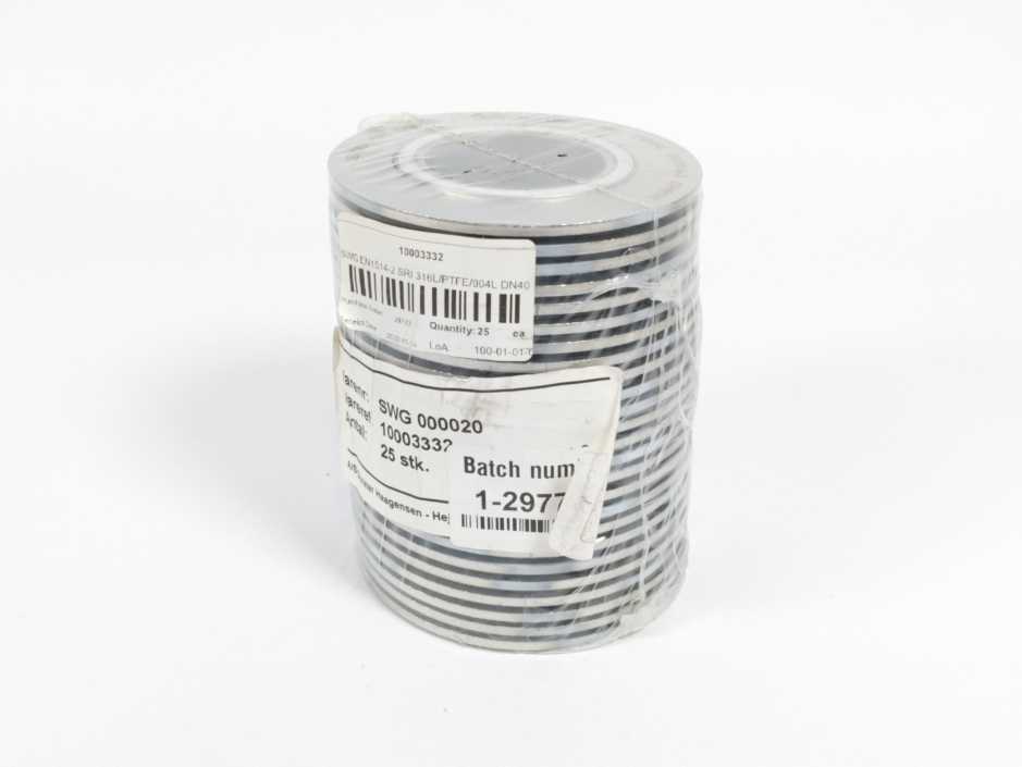 LEADER SRI CR316L PTFE/904L DN40PN63 DH61H Spiral Wound Gasket 25 Pcs.