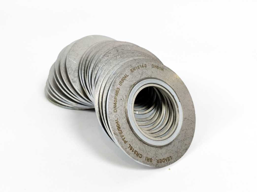 LEADER SRI CR316L PTFE/904L DN40PN63 DH61H Spiral Wound Gasket 22 Pcs.