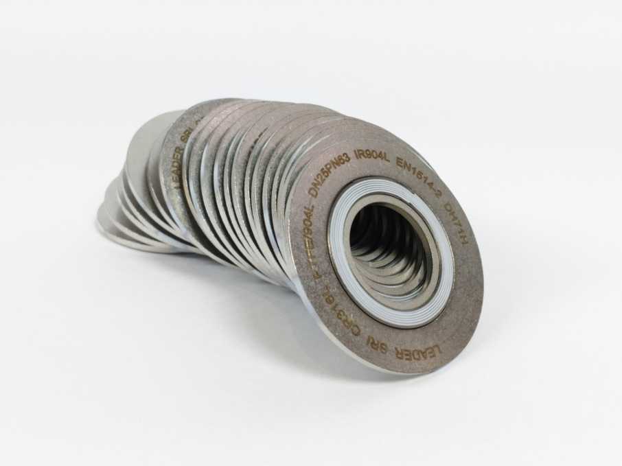LEADER SRI CR316L PTFE/904L DN25PN63 DH71H Spiral Wound Gasket 21Pcs.