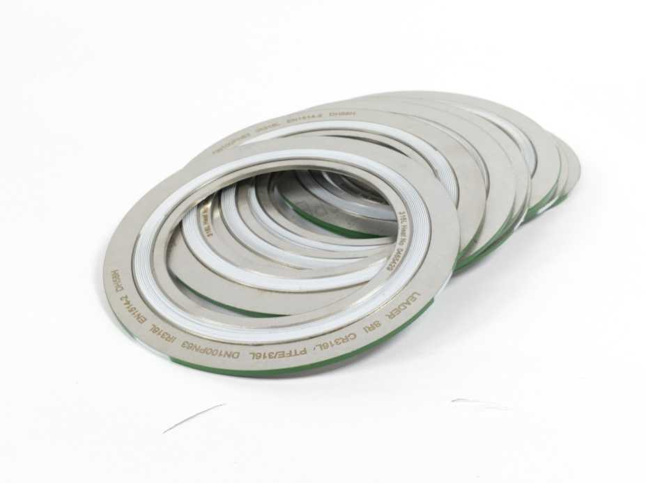 LEADER SRI CR316L PTFE/316L DN100PN63 DH58H Spiral Wound Gasket 10Pcs.