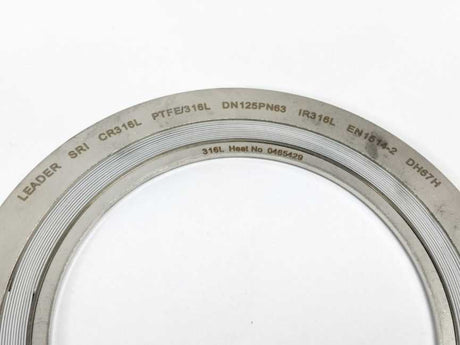 LEADER SRI CR316L PTFE/316L DN125PN63 DH67H Spiral Wound Gasket 7 Pcs.