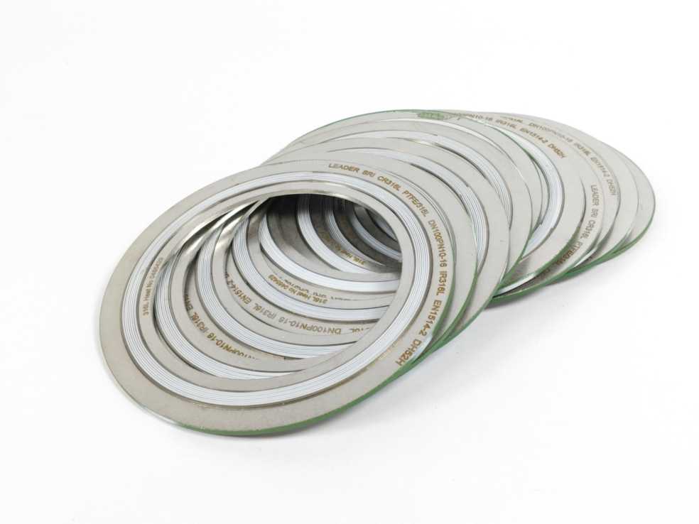 LEADER SRI CR316L PTFE/316L DN100PN10-16 DH52H Spiral Wound Gasket 10 Pcs.