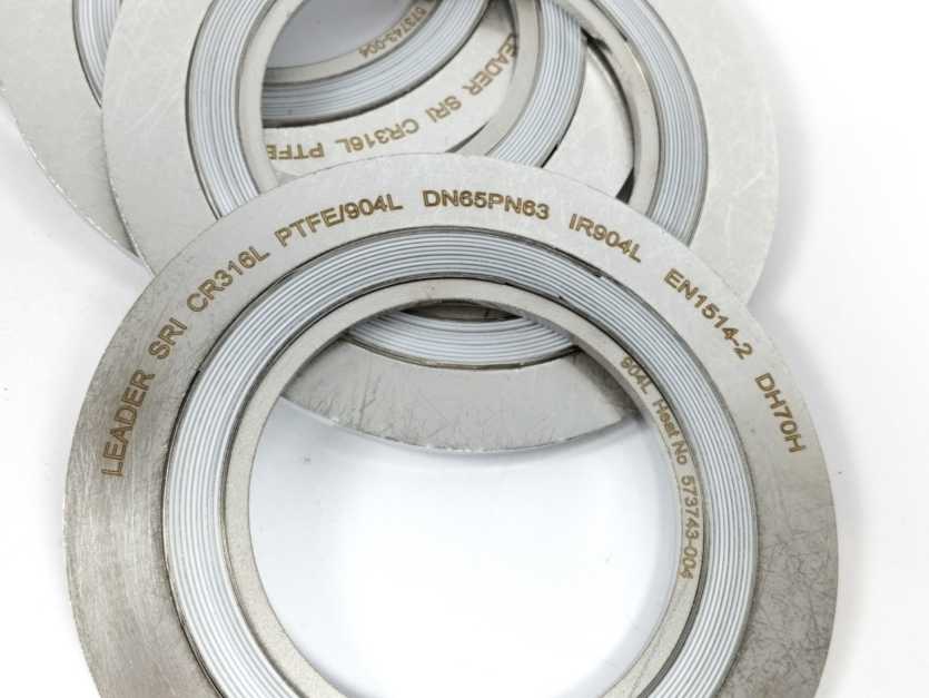 LEADER SRI CR316L PTFE/904L DN65PN63 DH70H Spiral Wound Gasket 4 Pcs.