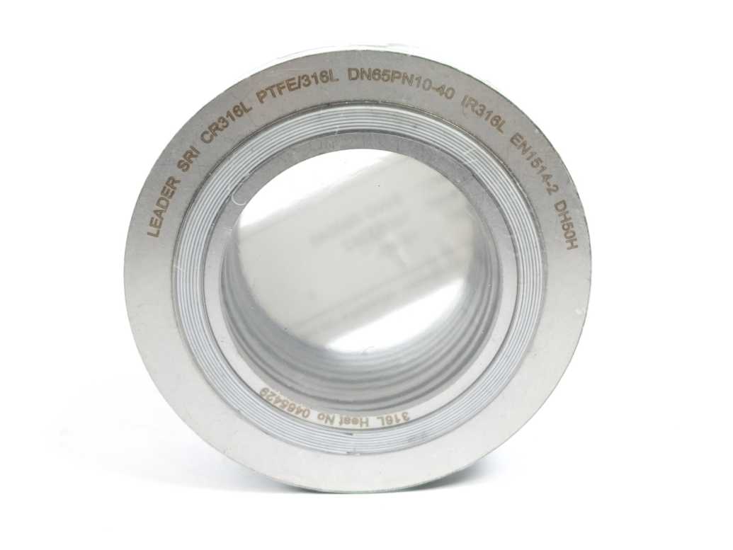 LEADER SRI CR316L PTFE/316L DN65PN10-40 DH50H Spiral Wound Gasket 10 Pcs.