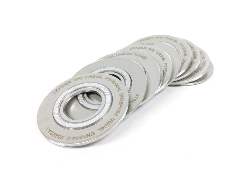 LEADER SRI CR316L PTFE/904L DN25PN63 252223.1 Spiral Wound Gasket 10 Pcs.