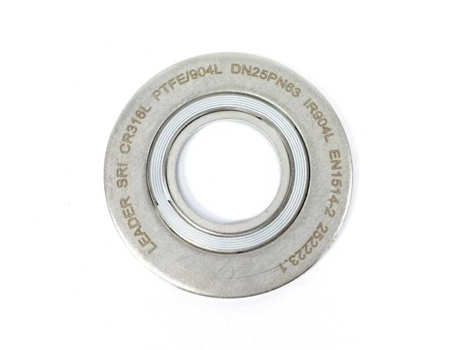 LEADER SRI CR316L PTFE/904L DN25PN63 252223.1 Spiral Wound Gasket 10 Pcs.