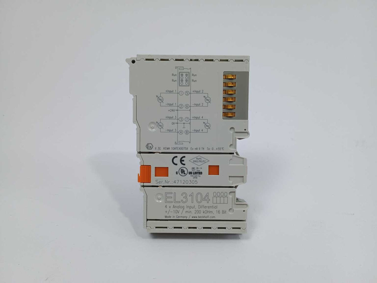 Beckhoff EL3104 4x analog input, Differential +/-10V / min. 200 k0Hm