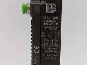 Beckhoff EP2316-0003 EtherCAT Box 8 Channel Input & 8 Channel Output Module