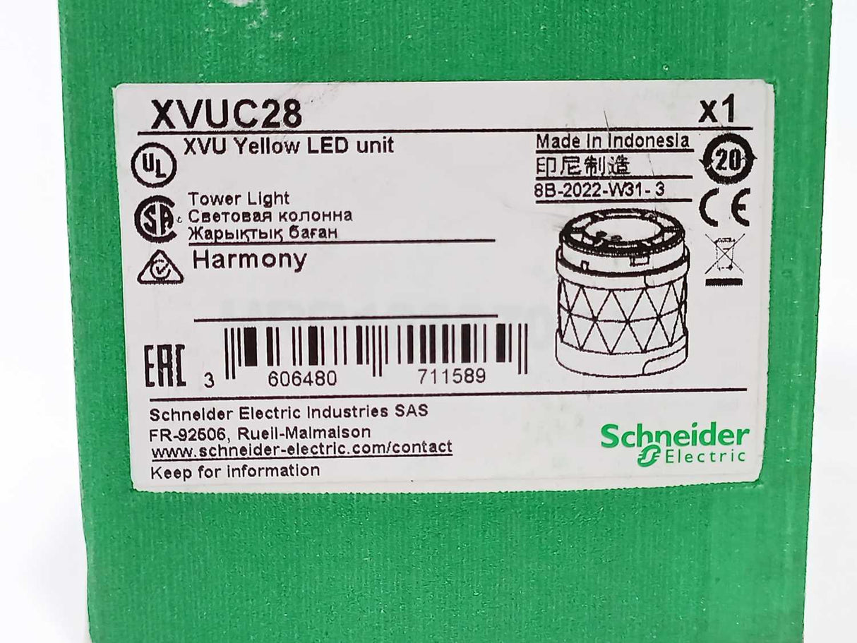 Schneider Electric XVUC28 Yellow Illuminated LED Unit for Modular Tower Lights