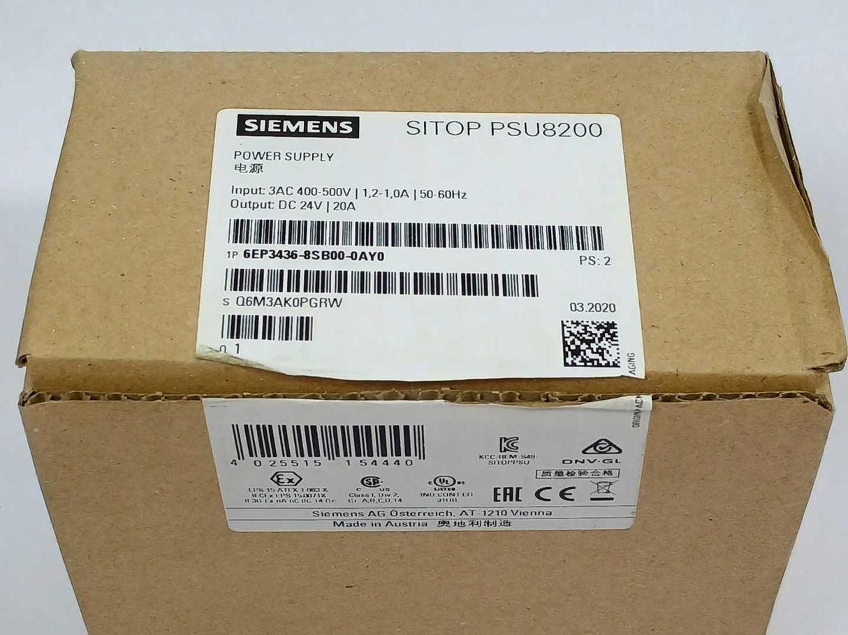 Siemens 6EP3436-8SB00-0AY0 SITOP PSU8200 24V 20A Power supply