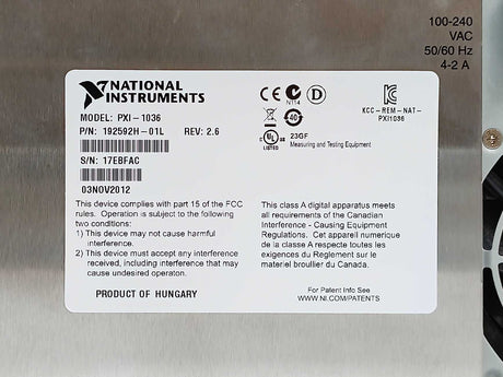 National Instruments 192592H-01L NI PXI-1036