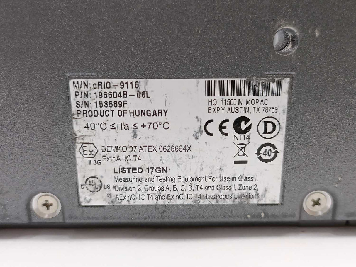 National Instruments 196604B-06L NI cRIO-9116, Control cRIO-9024