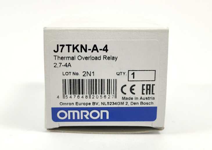 OMRON J7TKN-A-4 Thermal Overload Relay 2,7-