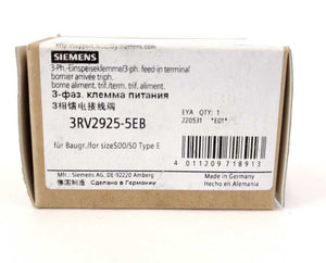 Siemens 3RV2925-5EB 3-Phase Supply Terminal