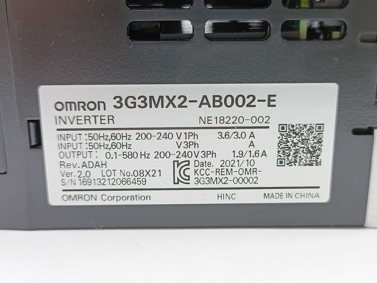 OMRON 3G3MX2-AB002-E Multi-Function Compact Inverter
