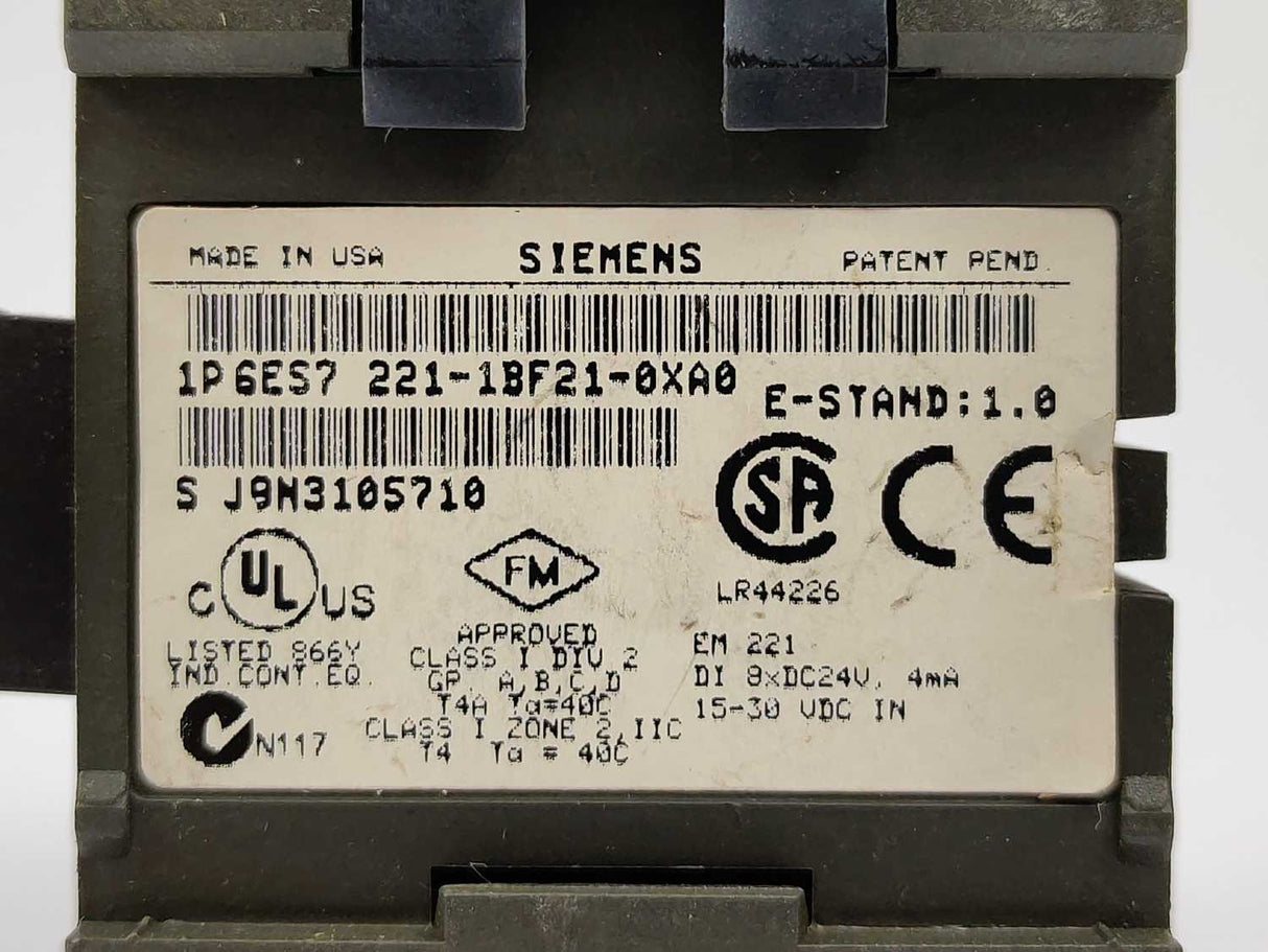 Siemens 6ES7221-1BF21-0XA0 SIMATIC S7-200, Digital Input EM 221