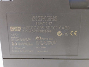 Siemens 6ES7315-6FF01-0AB0 Simatic S7-300 CPU315F-2 DP
