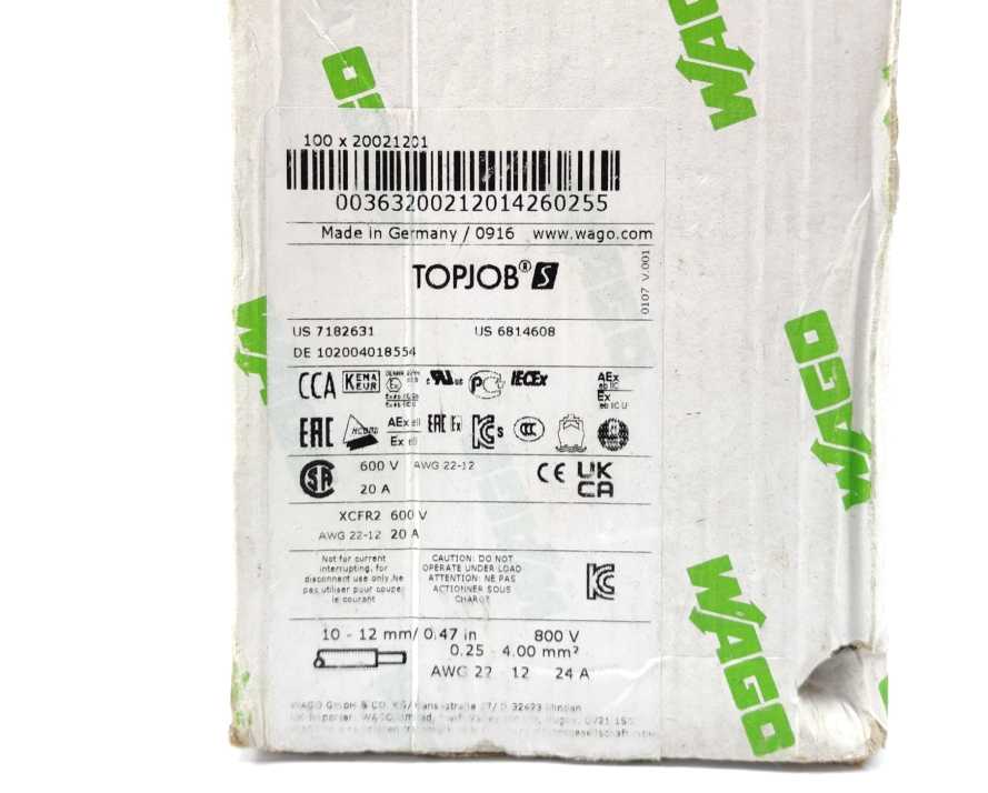 Wago 2002-1201 2-Conductor Through Terminal Block X 98 Pcs.