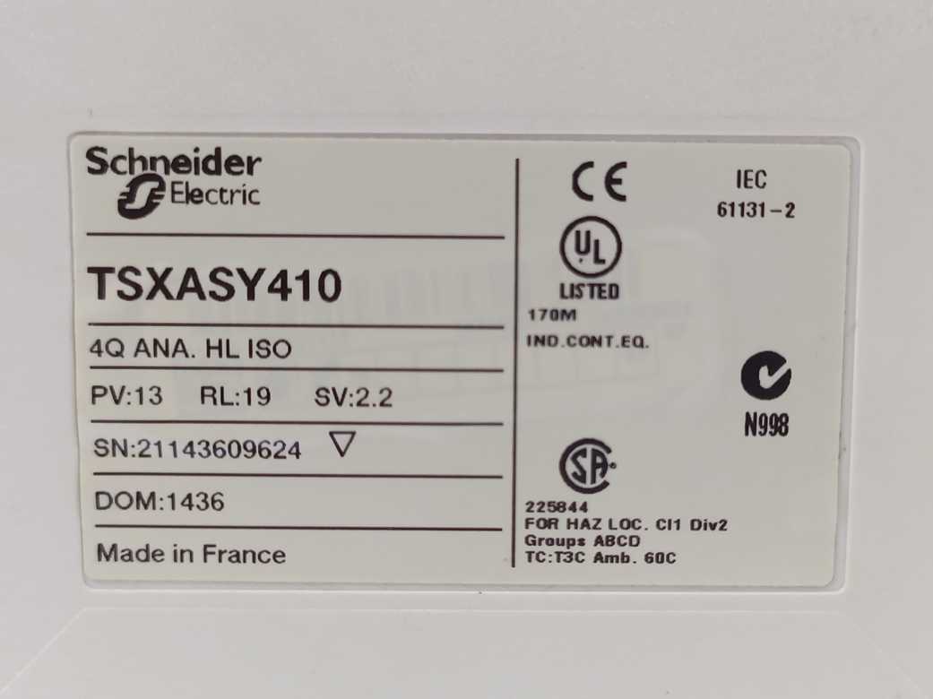 Schneider Automation TSXASY410 4 Isolated Analog Output