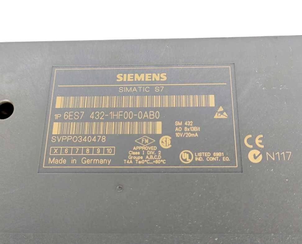 Siemens 6ES7432-1HF00-0AB0 SIMATIC S7-400, analog output SM 432