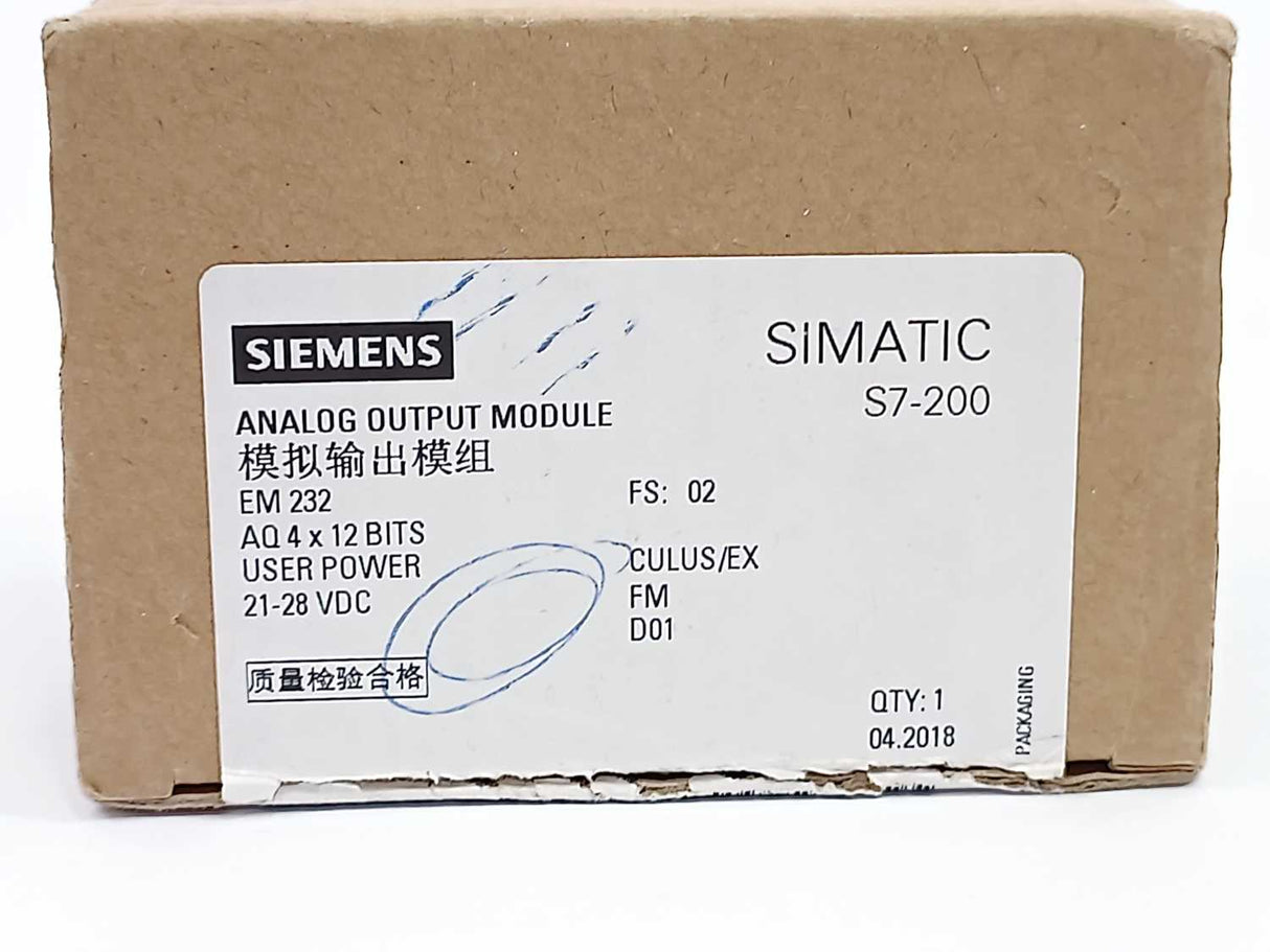 Siemens 6ES7232-0HD22-0XA0 SIMATIC S7-200, analog output module EM 232