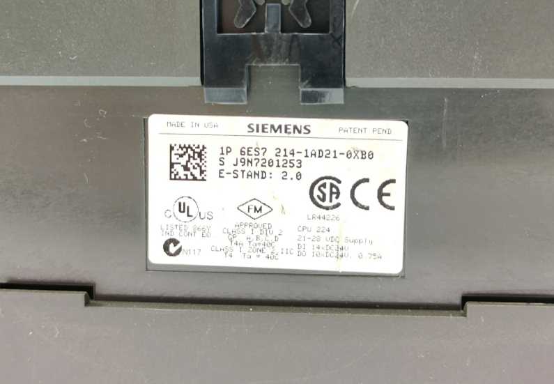 Siemens 6ES7214-1AD21-0XB0 CPU 224 compact unit