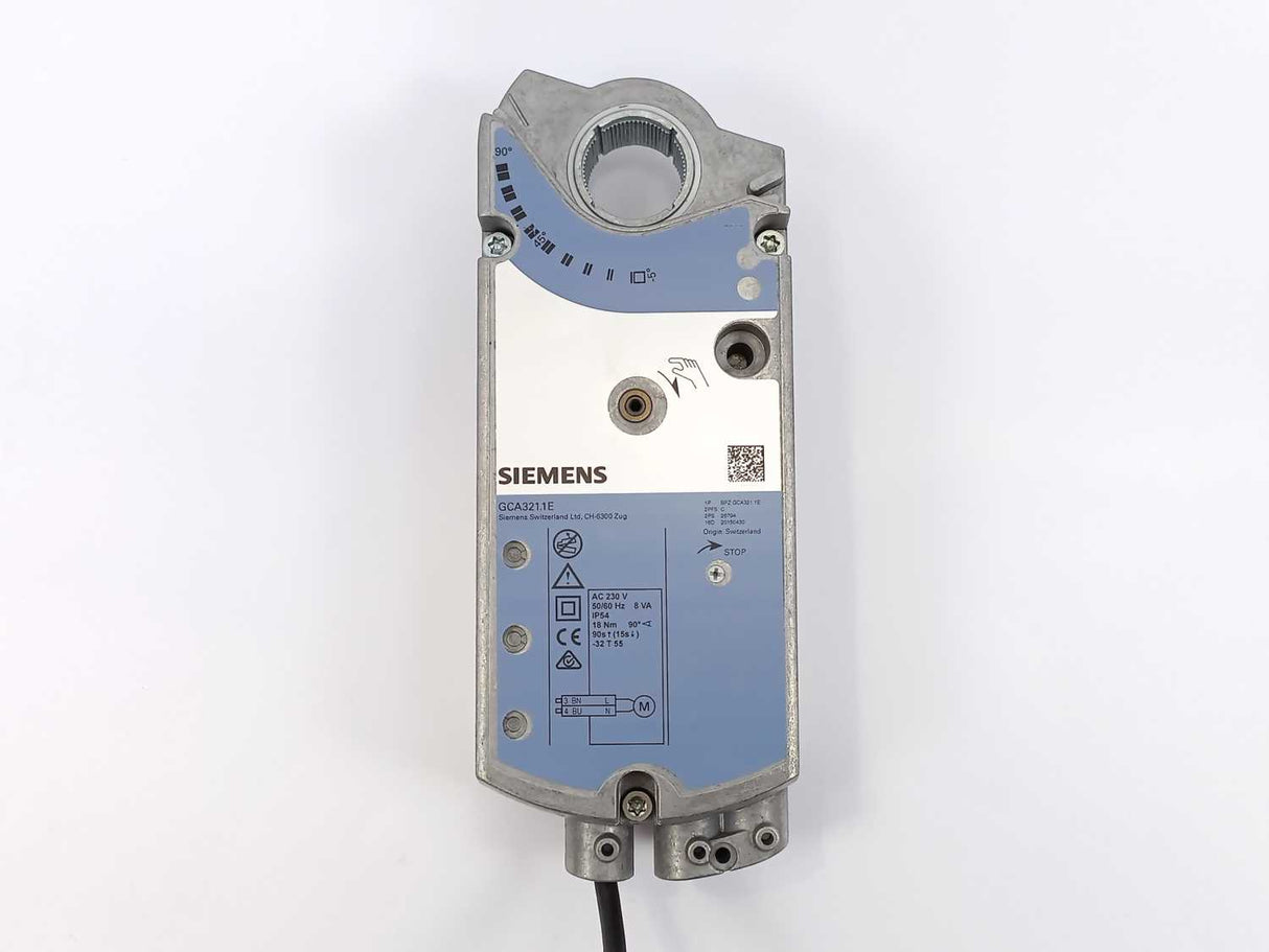 Siemens GCA321.1E Rotary Air Damper Actuator, AC 230 V, 2-position, 18 Nm