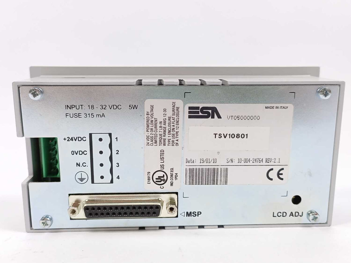 ESA VT05000000 VT50 Operator Panel