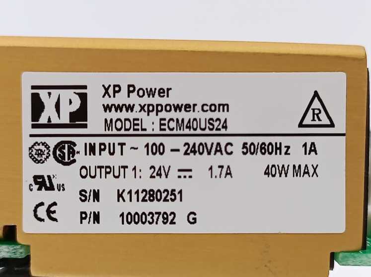 XP Power ECM40US24 P/N 1003792 Open Frame 24V, 1.7A, 40W