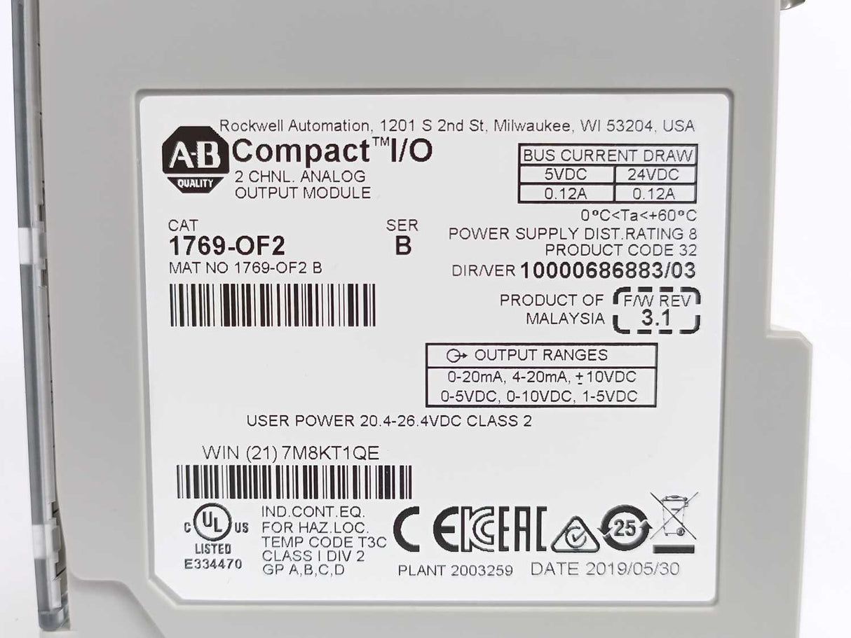 AB 1769-OF2 Ser. B Analog Output Module