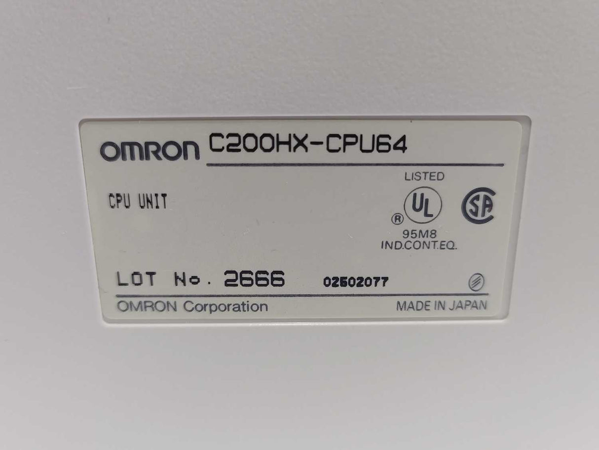 OMRON C200HX-CPU64 SYSMAC C200HX Programmable Controller CPU64