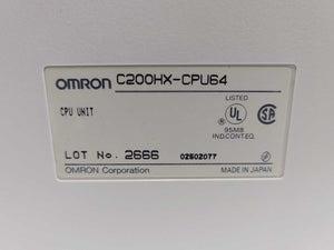 OMRON C200HX-CPU64 SYSMAC C200HX Programmable Controller CPU64