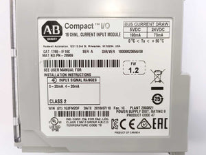 Rockwell Automation 1769-IF16C Ser. A 16 Chnl. Current Input Module
