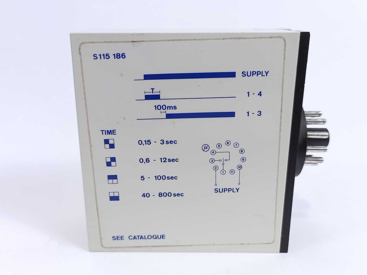 Electromatic S 115 186 230 S-SYSTEM Star-Delta Timer. Supply 195-265 VAC w/ Base