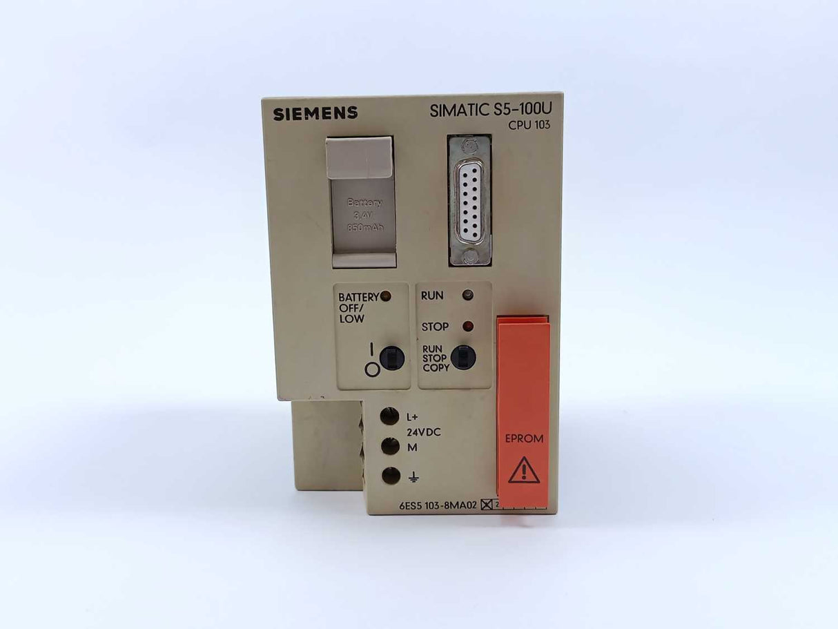 Siemens 6ES5103-8MA02 SIMATIC S5-100U CPU 103 w/ 6ES5375-0LA21
