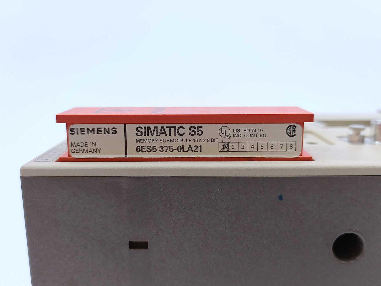 Siemens 6ES5103-8MA02 SIMATIC S5-100U CPU 103 w/ 6ES5375-0LA21