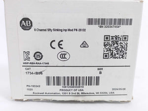 AB 1734-IB8S 8 Channel Sfty Sinking Inp Mod PN-25132 SER. B