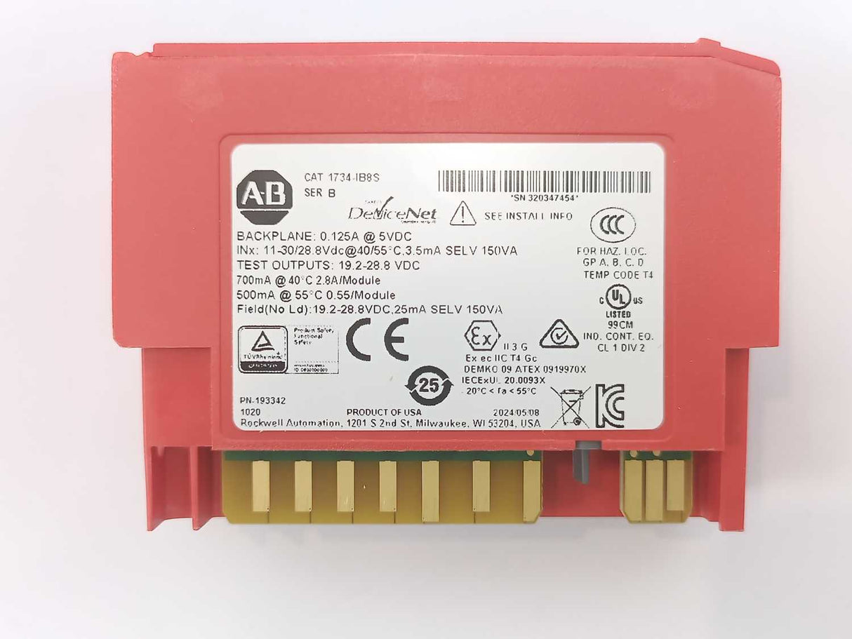 AB 1734-IB8S 8 Channel Sfty Sinking Inp Mod PN-25132 SER. B