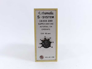 Electromatic SB 205 220 Interval On Operate Relay. 0,8-18 sec.