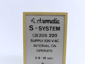 Electromatic SB 205 220 Interval On Operate Relay. 0,8-18 sec.